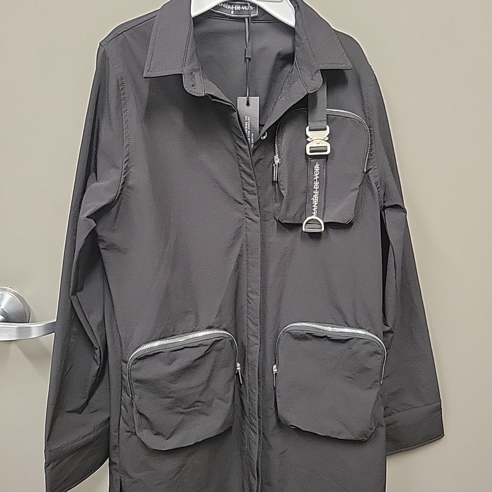 Maniere de Voir Women's Black Goth Utility Chick Streetcore Jacket Sz 8